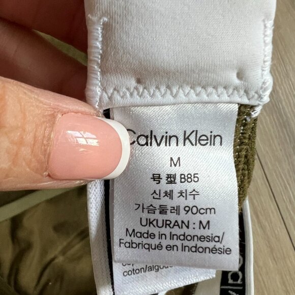 Calvin Klein Bralette Womens M Olive Green - Picture 3 of 4